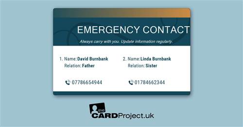 Teal and Amber ICE Photo ID Card (REAR)